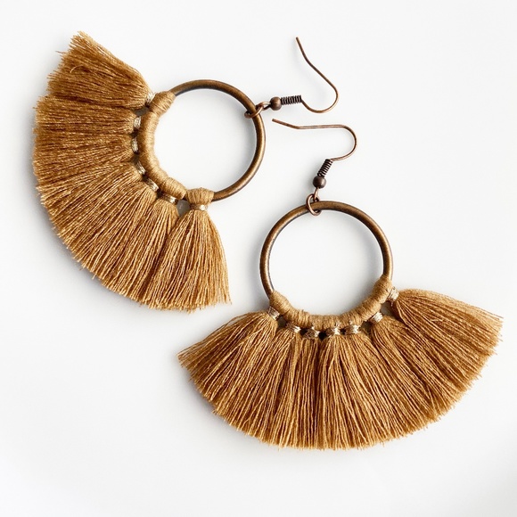 NEW "Bridget" Tassel Earrings (Brown) - Picture 1 of 5